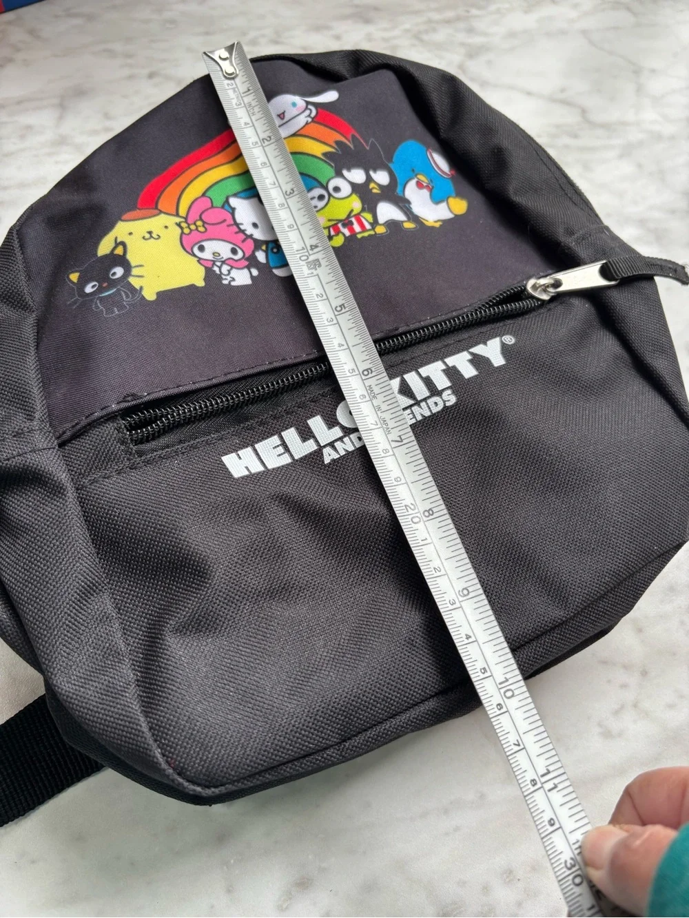 Hello Kitty Black Mini Backpack with Rainbow Character Print - Picture 3 of 3